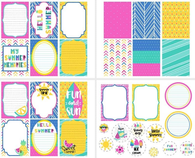 DIY Summer Memory Journal free Printable Journal Cards 