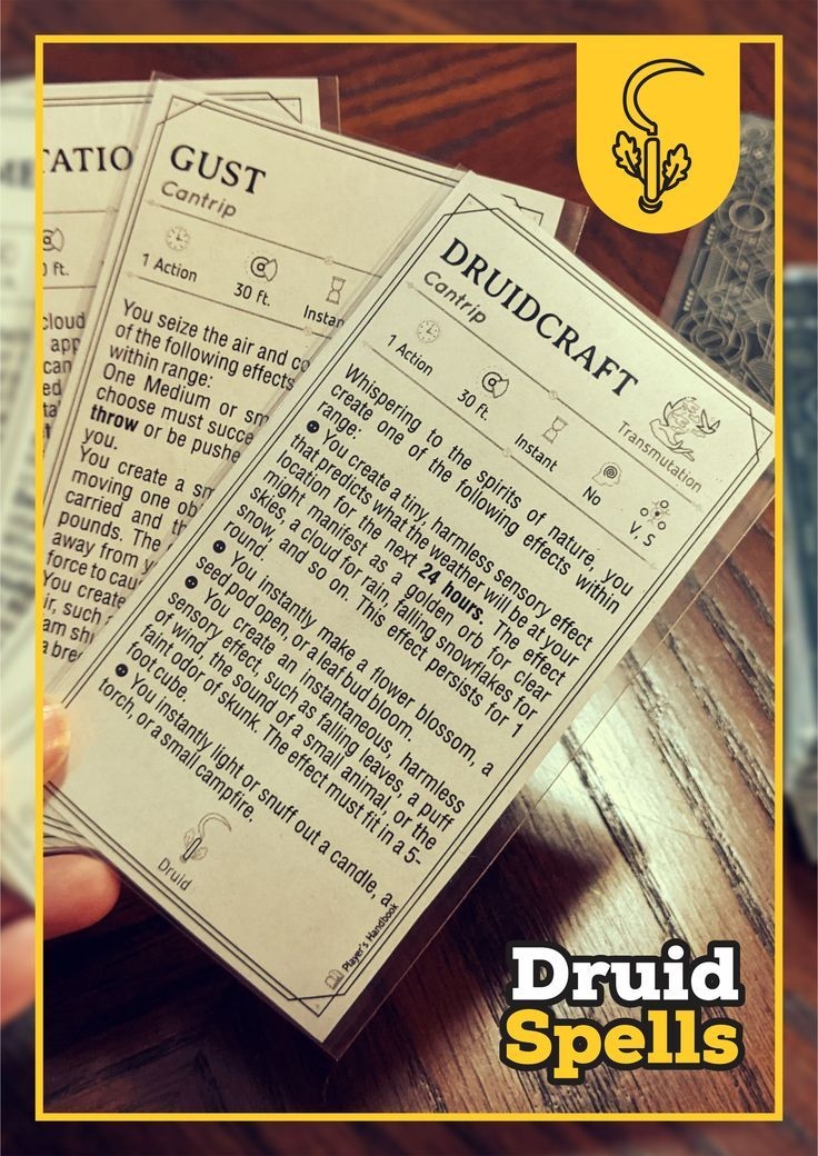 Dnd 5e DRUID SPELL CARDS In 2024 Dnd Spell Cards Dnd 5e Spell Cards 