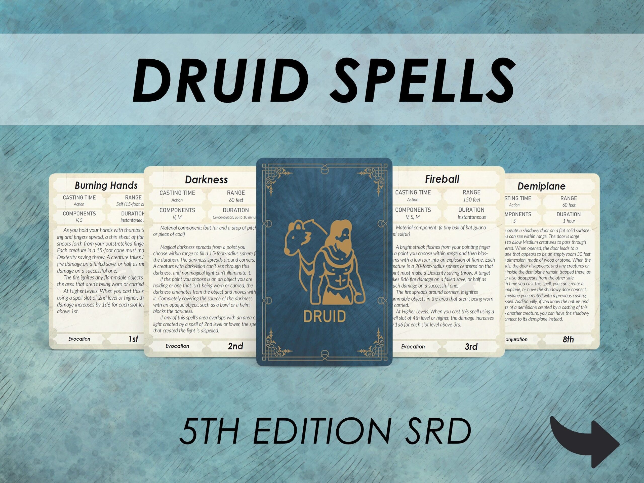 Dnd Spell Cards Warlock Spells Dungeons And Dragons Accessories