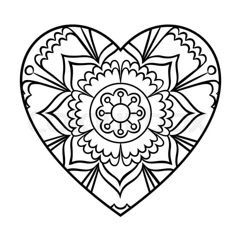 Doodle Heart Mandala Coloring Page Free Printable Coloring Pages For Kids