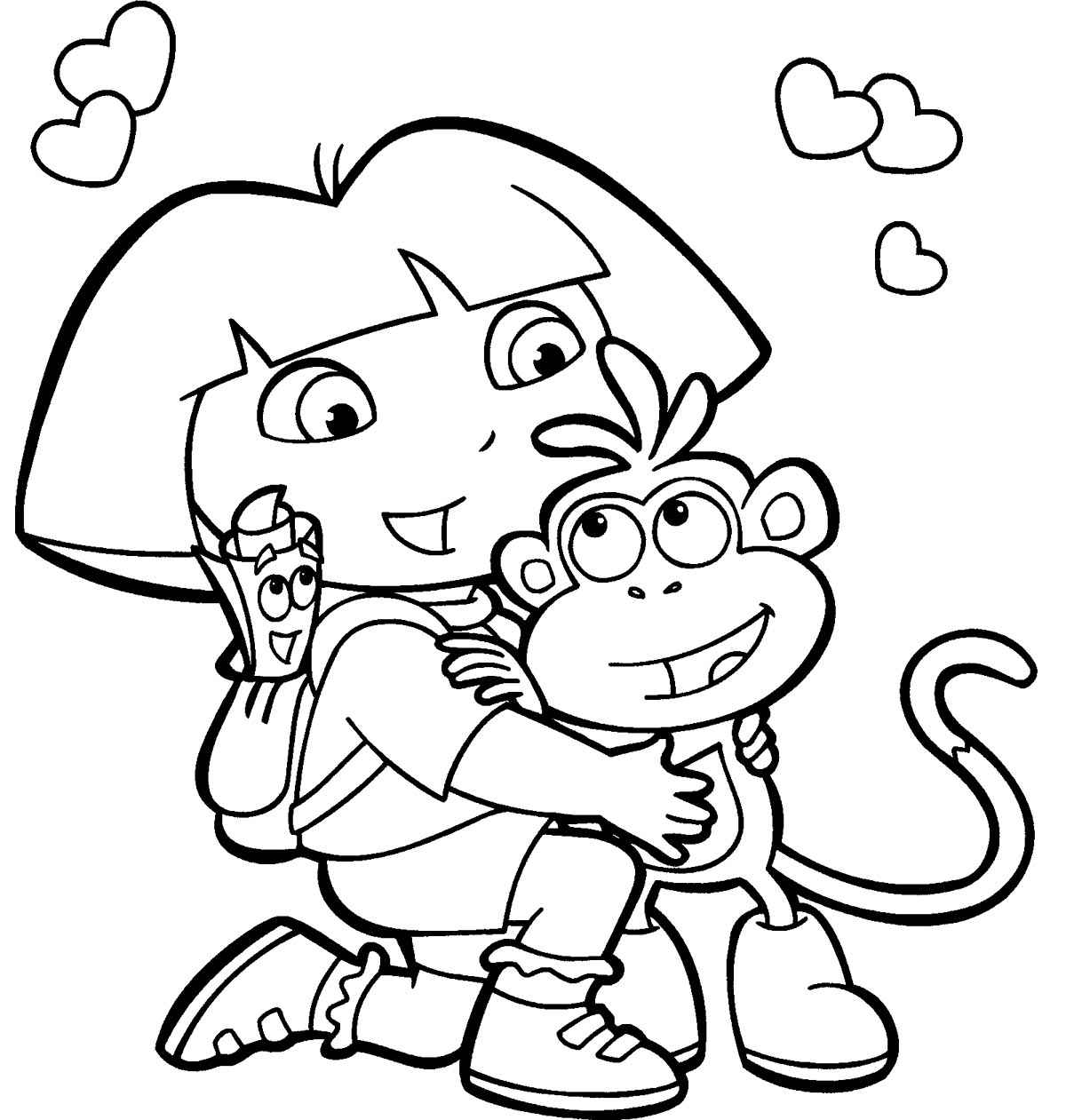 Dora The Explorer 2 Coloring Pages Coloring Home