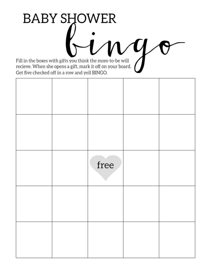 Downloadable 50 Free Printable Baby Bingo Cards Rossy Printable