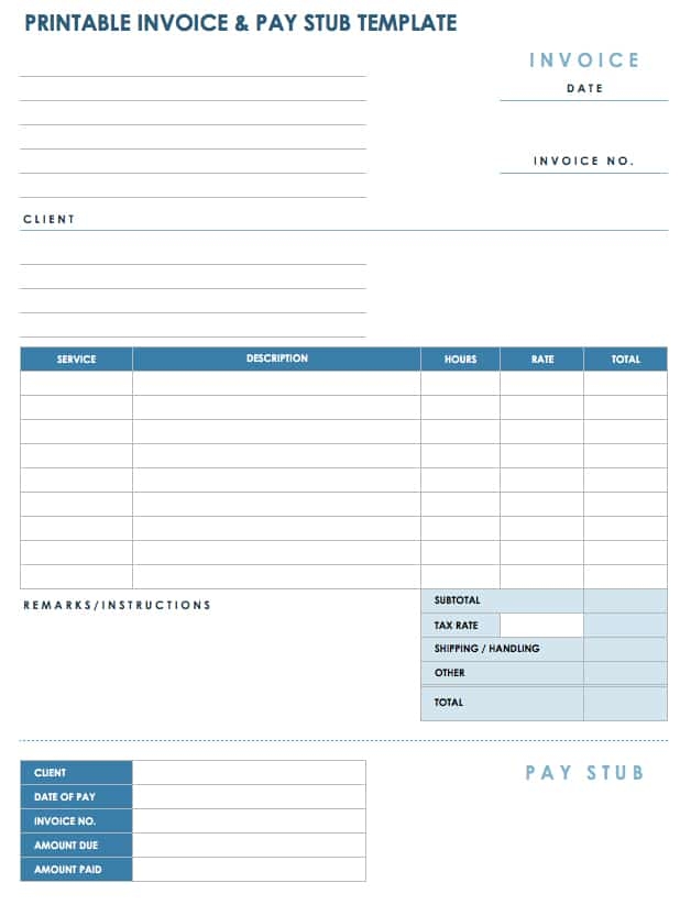 Downloadable Fillable Printable Pay Stub Template Free Fillable Blank