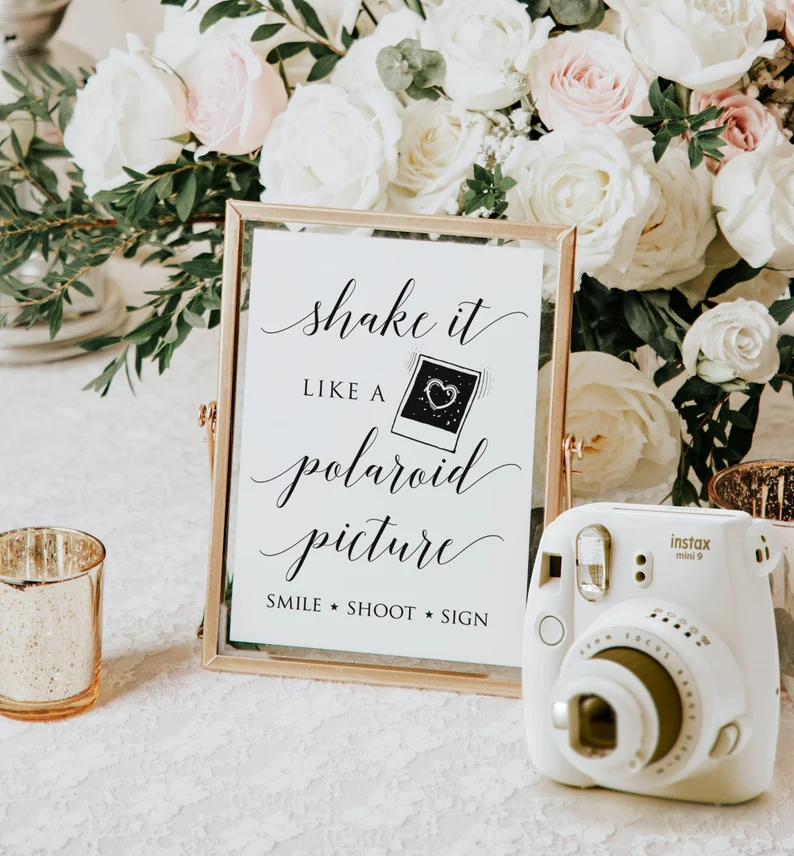 Downloadable Free Printable Polaroid Guest Book Sign Template 