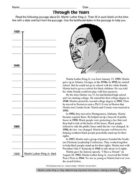 Dr Martin Luther King Worksheets Worksheets Master