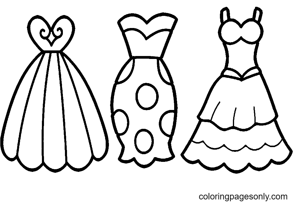 Dresses For Girls Coloring Page Free Printable Coloring Pages