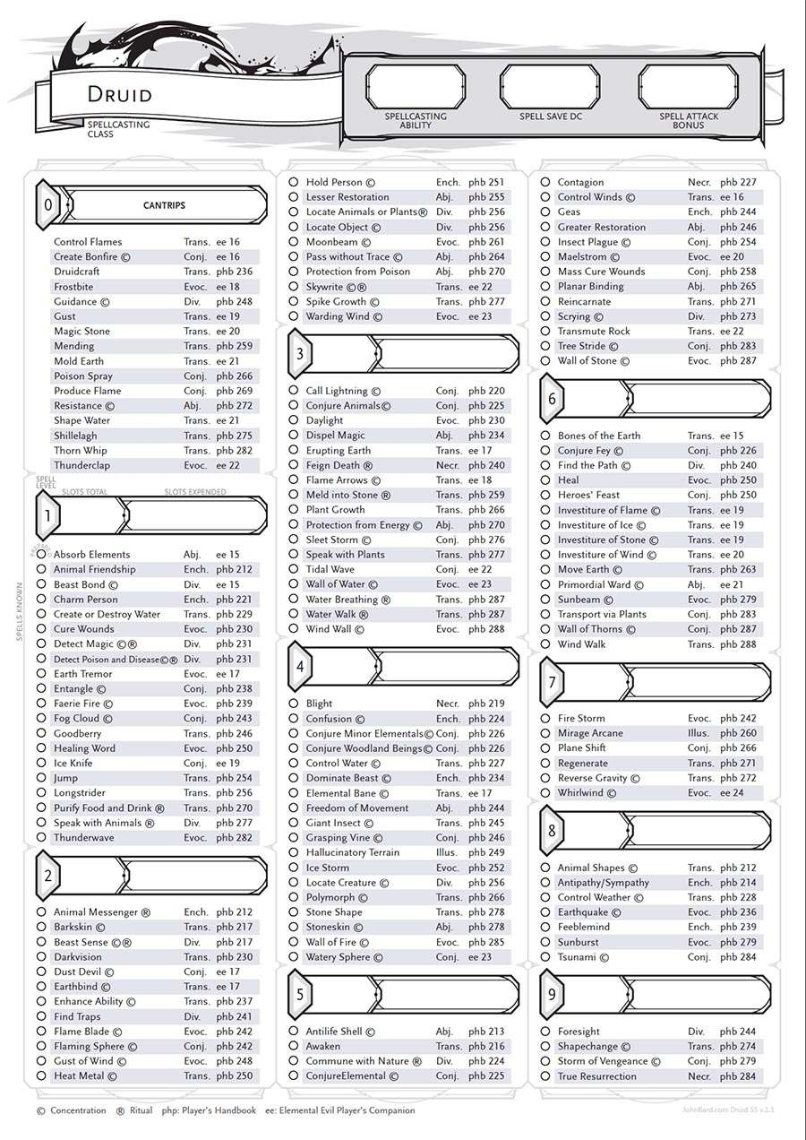Druid Dungeons And Dragons Dungeons And Dragons Classes Dungeons And 