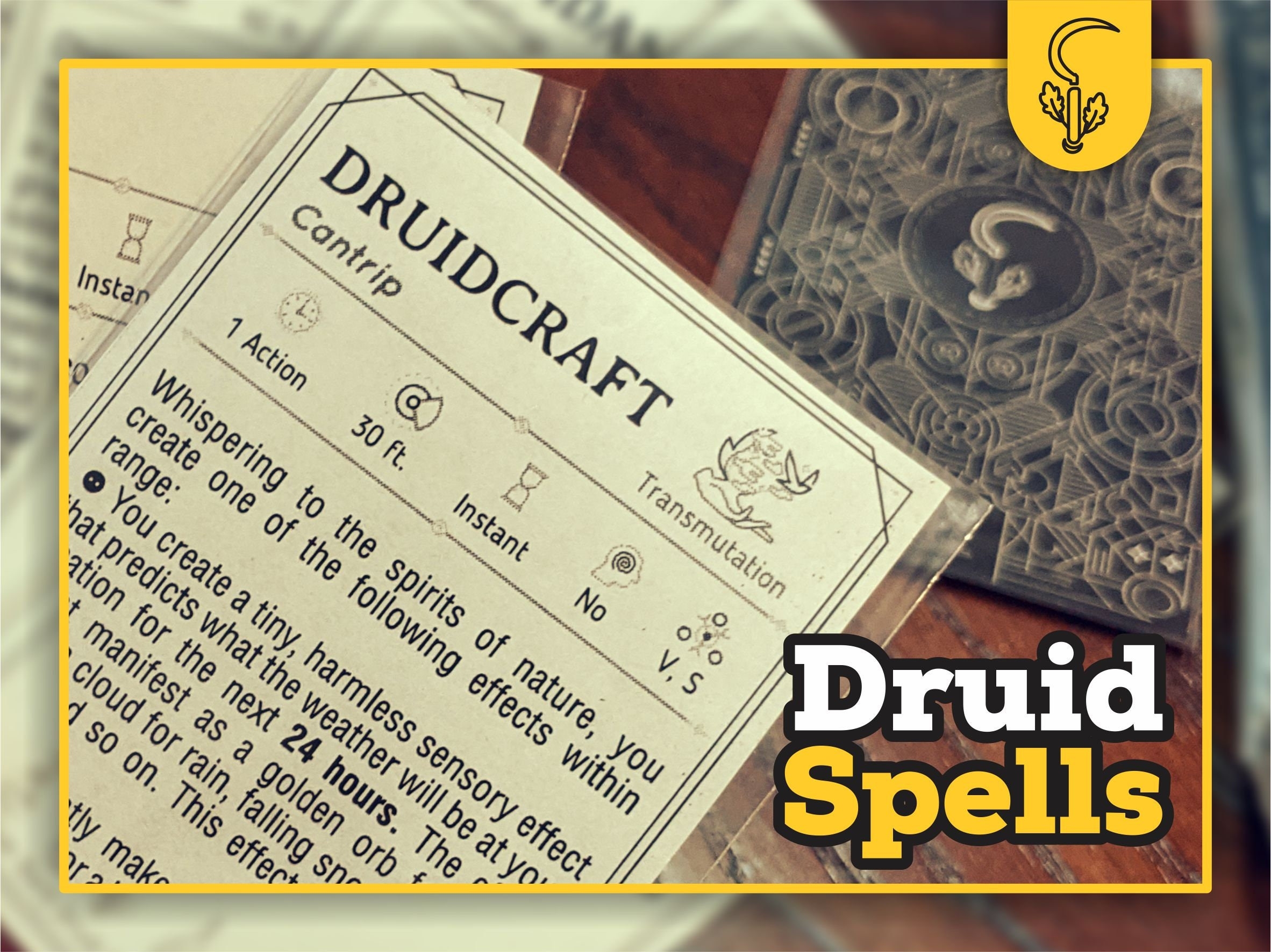 5e printable druid spell cards