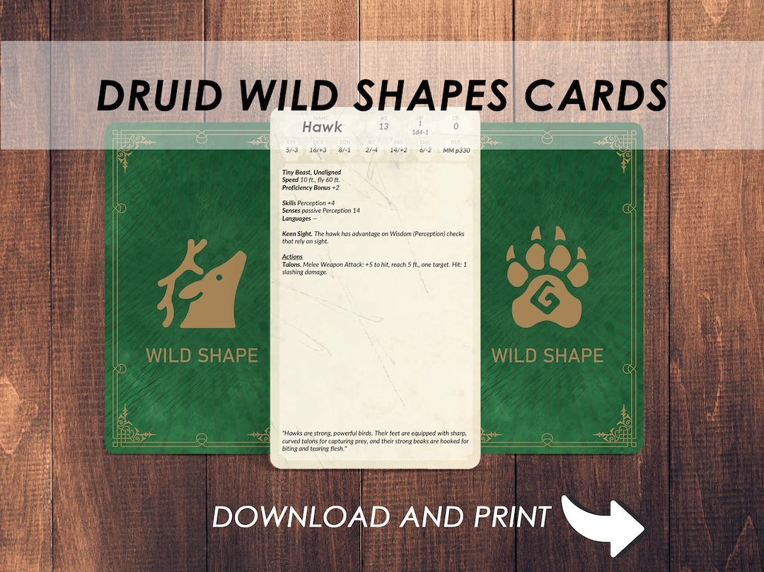 5e beast cards printable