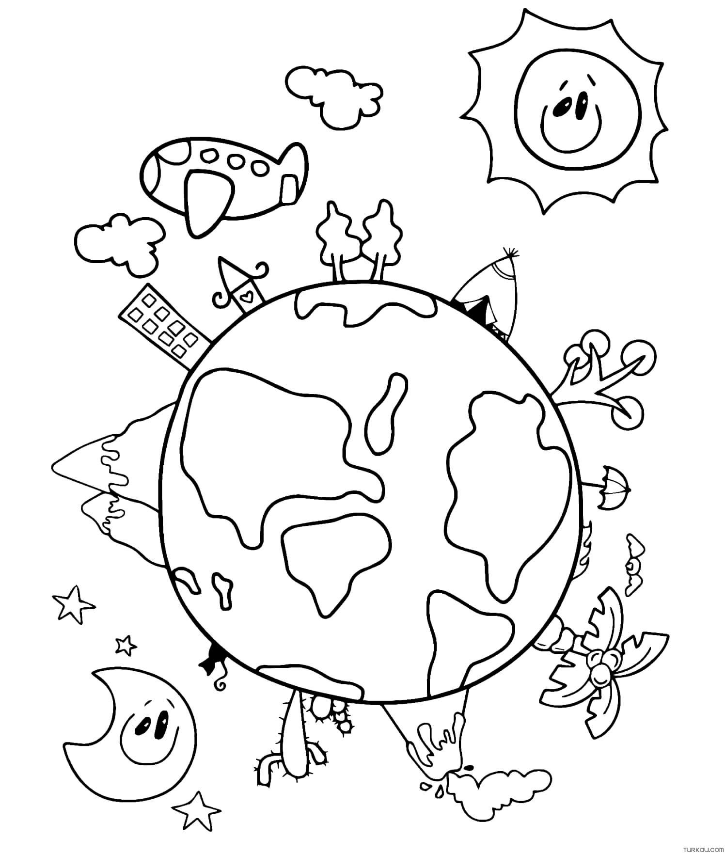 Earth Coloring Page Sheet Coloring Pages