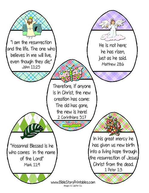 Easter Bible Verse Cards For Kids Bible Story Printables