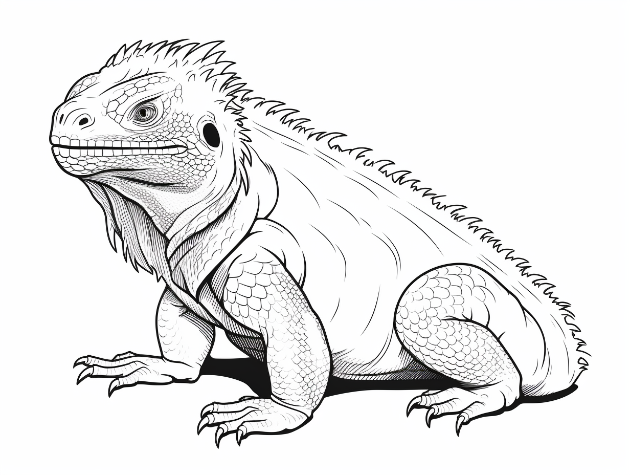 Easy Bearded Dragon Coloring Page Coloring Page