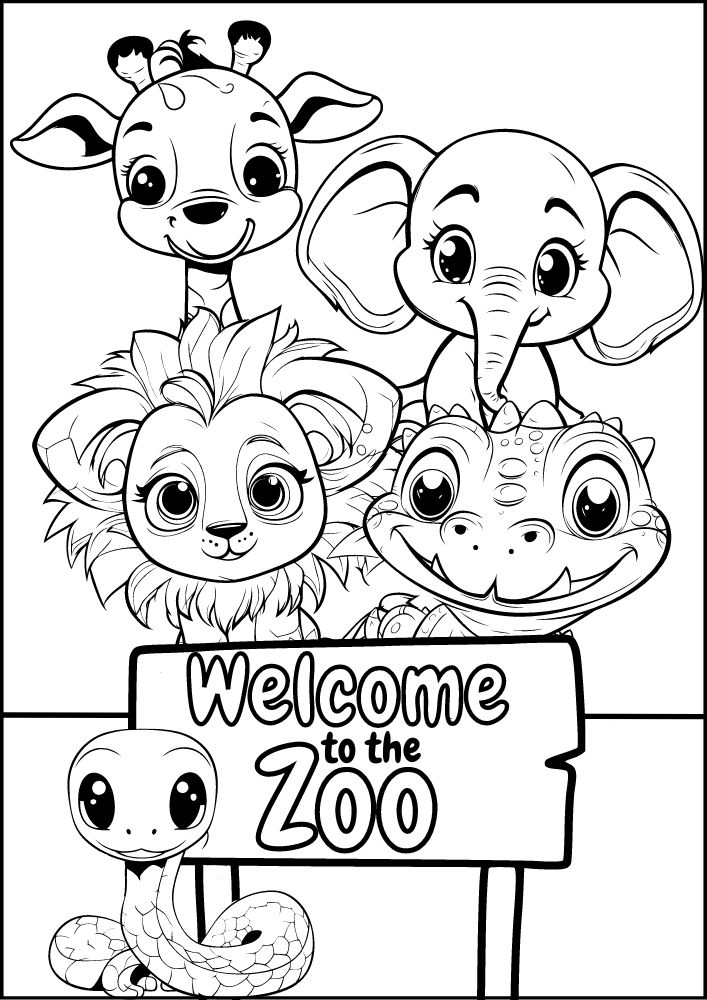 Easy Coloring Pages Zoo Animal Coloring Pages Animal