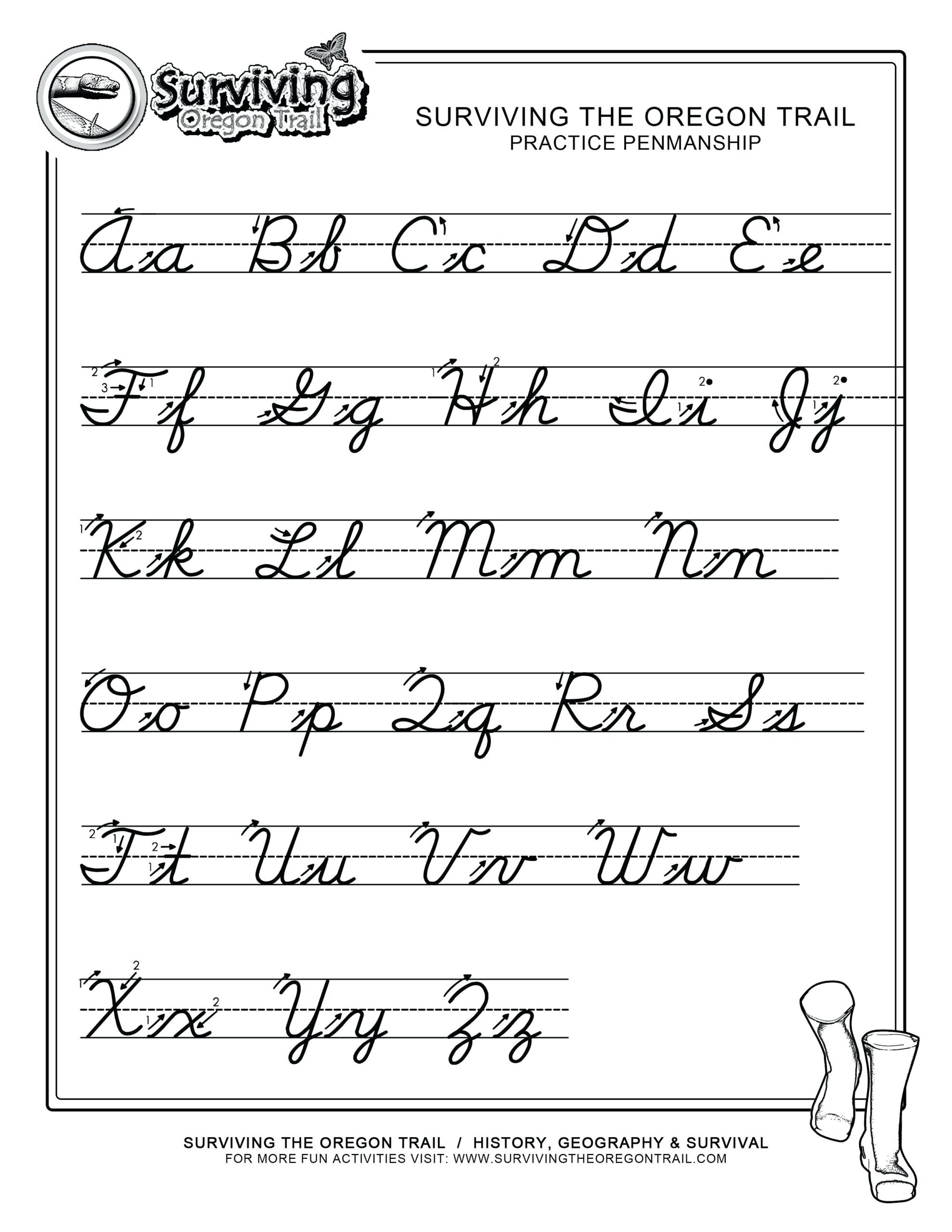 free printable cursive worksheet