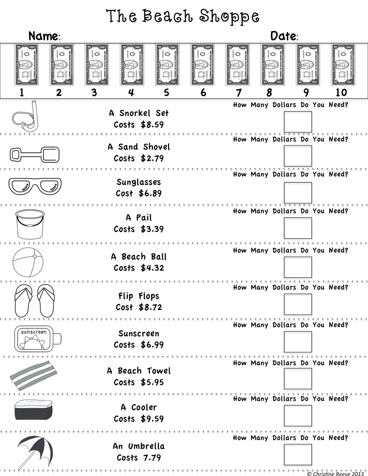 Easy Money Skills Worksheets SkillsWorksheets