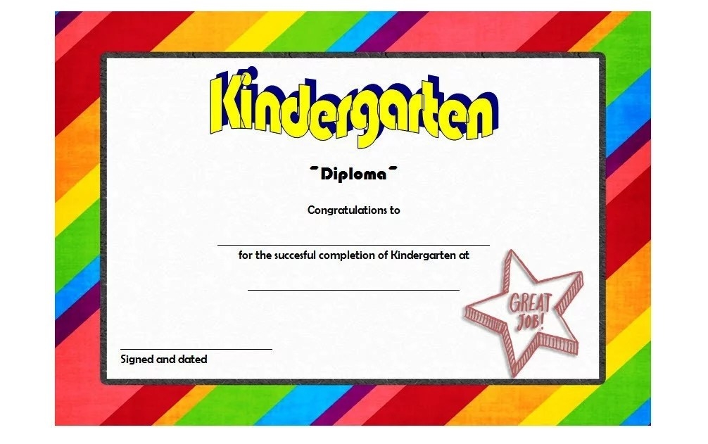 Editable Free Printable Kindergarten Certificate Templates Printable 