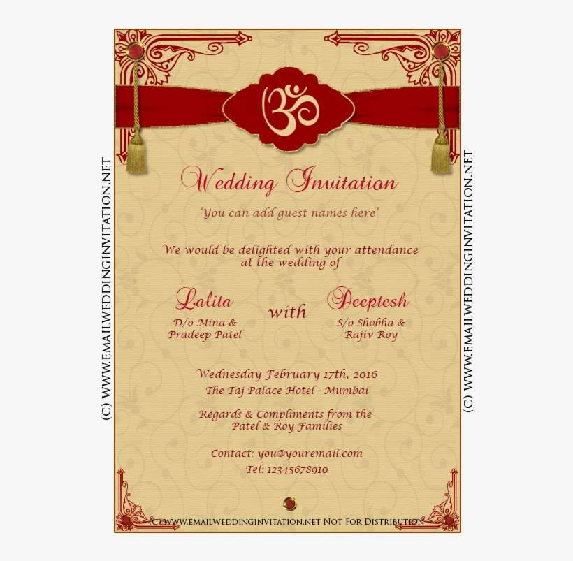 Editable Indian Wedding Invitation Cards Templates Free Bios Pics