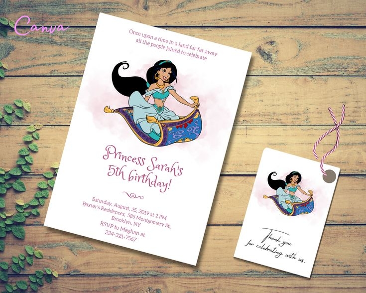 Editable Jasmine Birthday Invitation Template Printable Birthday Party 
