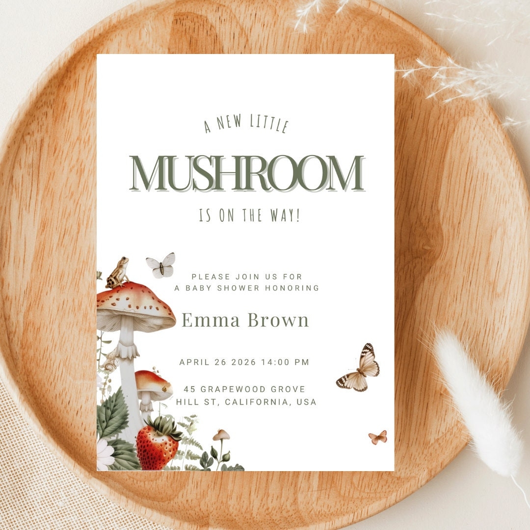 mushroom invitation template