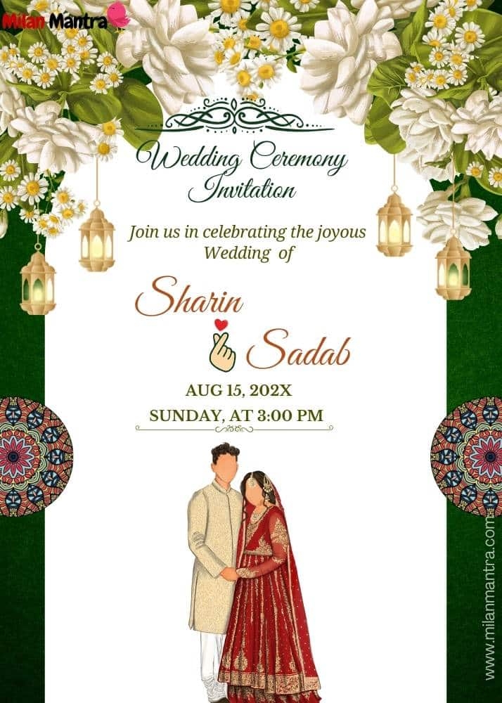 Editable Muslim Wedding Invitation Cards Templates Free Infoupdate