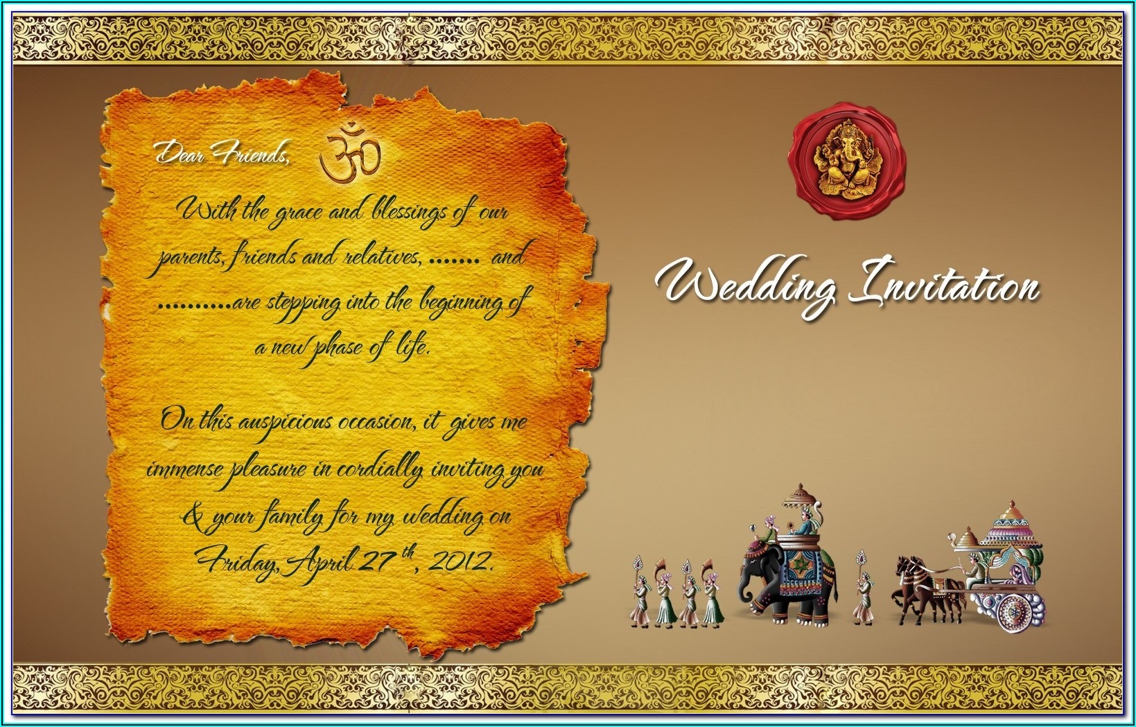 Editable Muslim Wedding Invitation Templates Free Download Template 1 