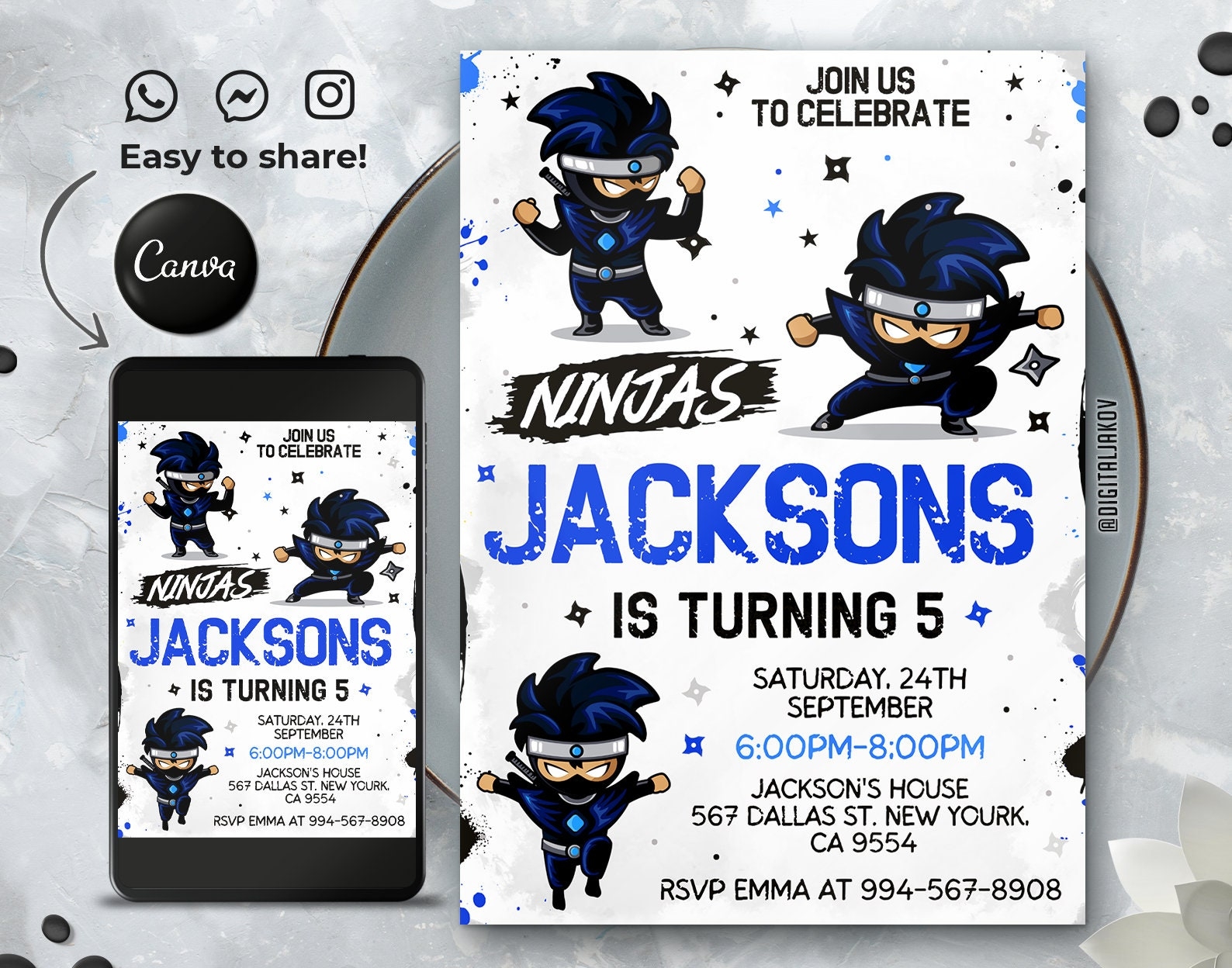 ninja invitation template