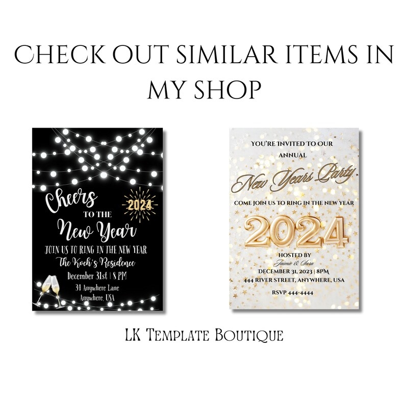 nye party invite templates