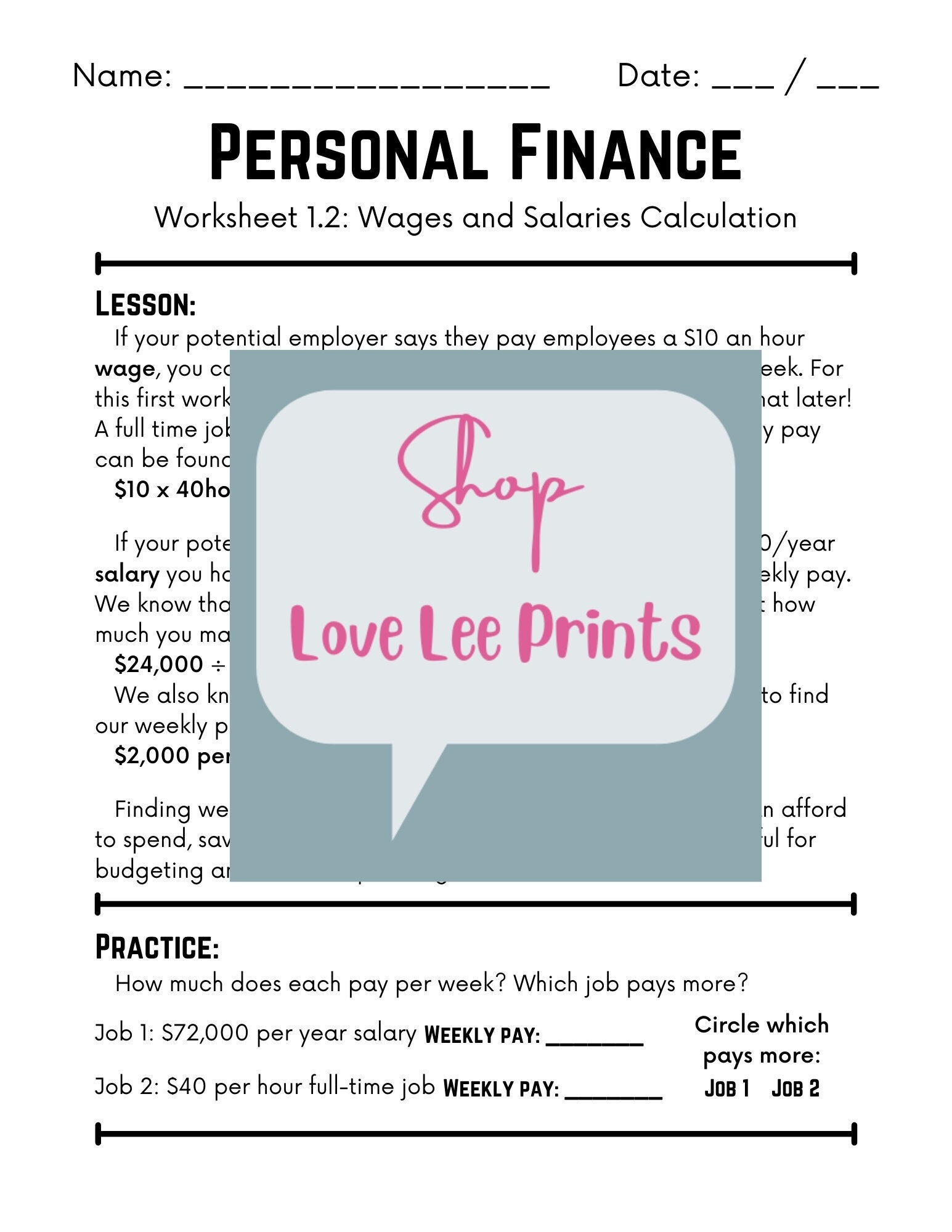 Effective Personal Finance Worksheets For Financial Management