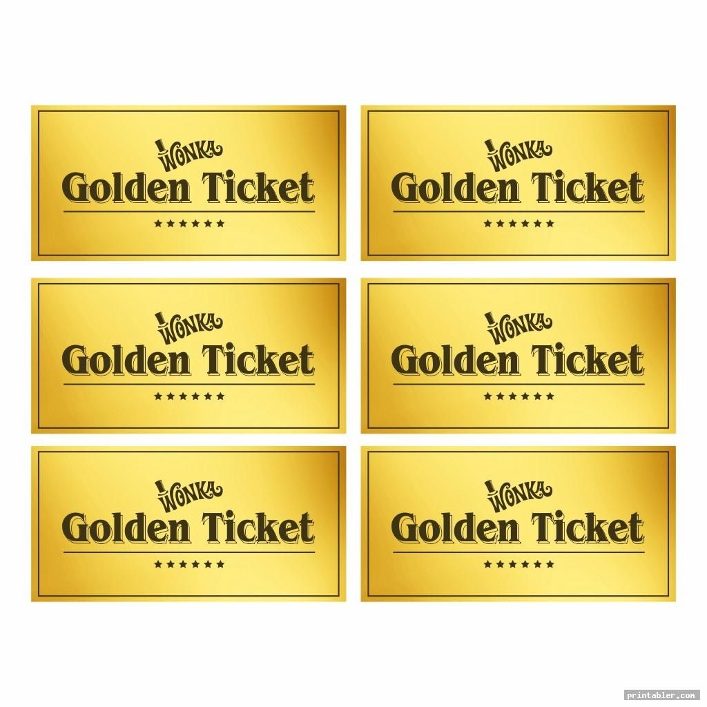 Elegant Willy Wonka Golden Ticket Printable