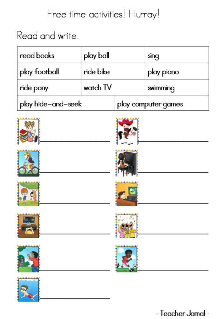 English Year 2 Free Time Worksheet Time Worksheets