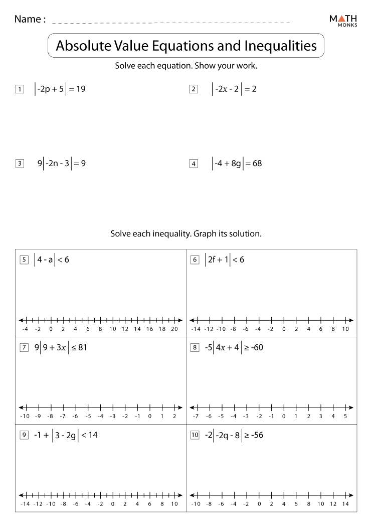 Equations Inequalities Worksheets Library