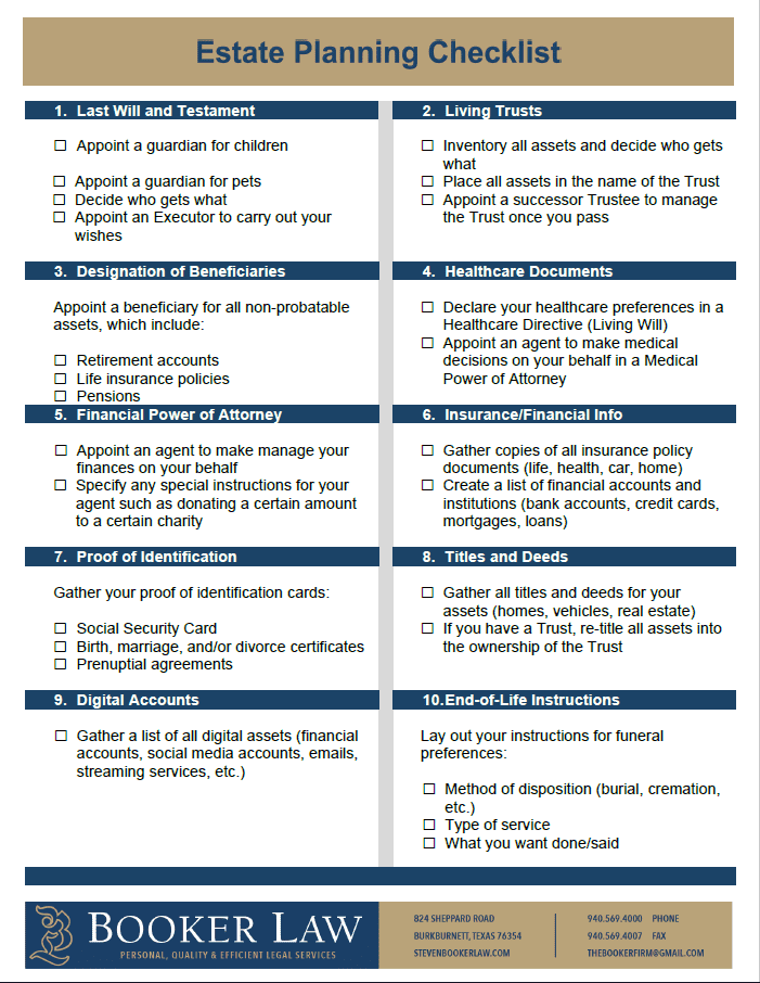 simple estate planning worksheet