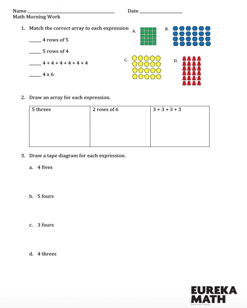 Eureka Math Printable Worksheets 3rd Grade Math Worksheets Printable