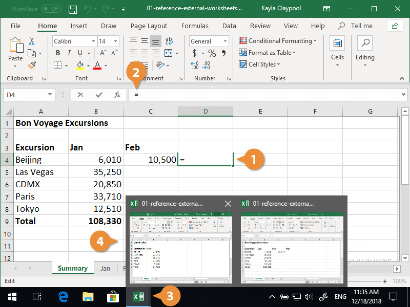 reference a worksheet in excel