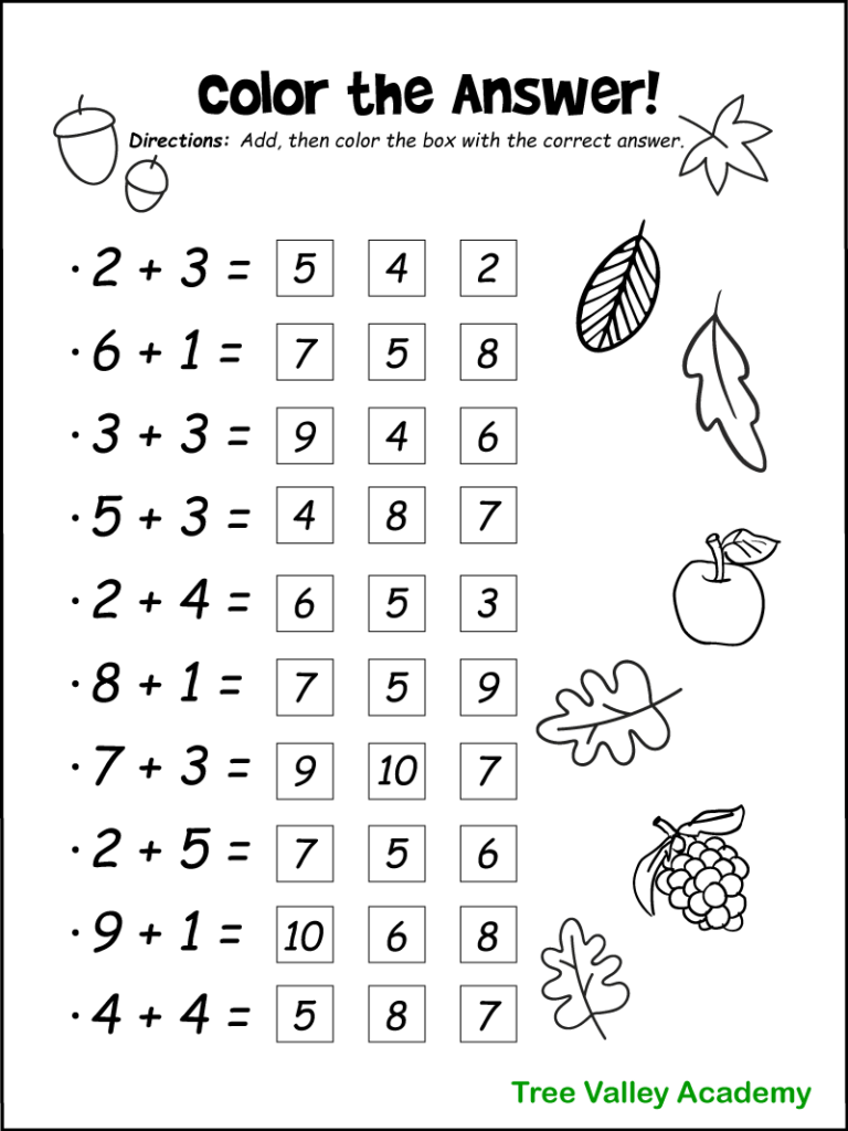 free math worksheets for first graders