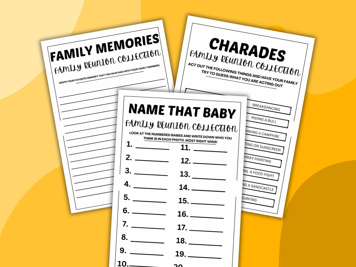 Family Reunion Printable Games Family Reunion Games Family Printable 