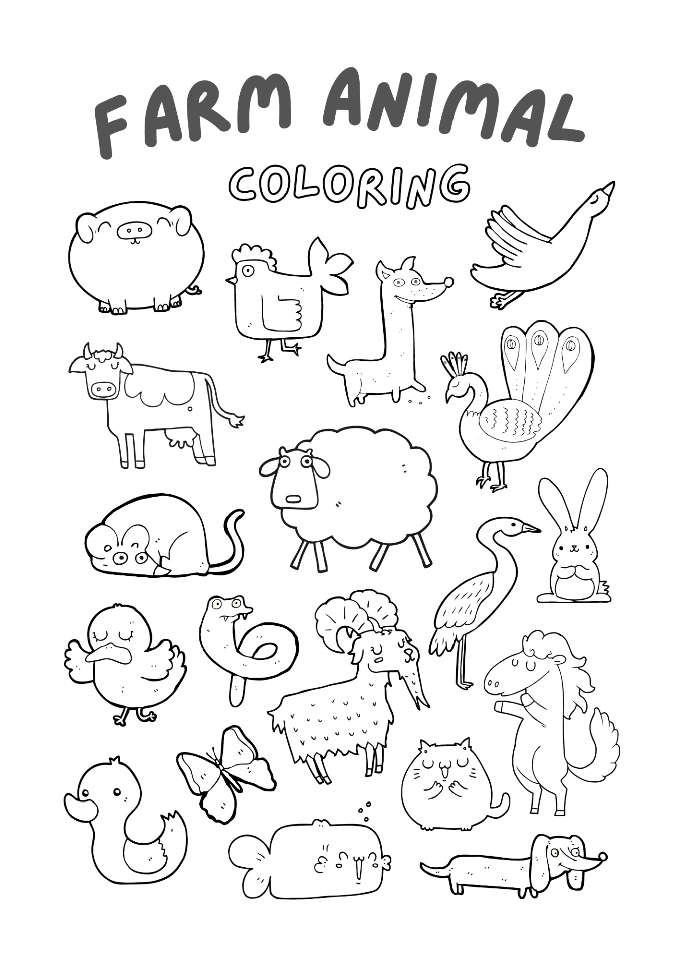 Coloring Pages Farm Animals