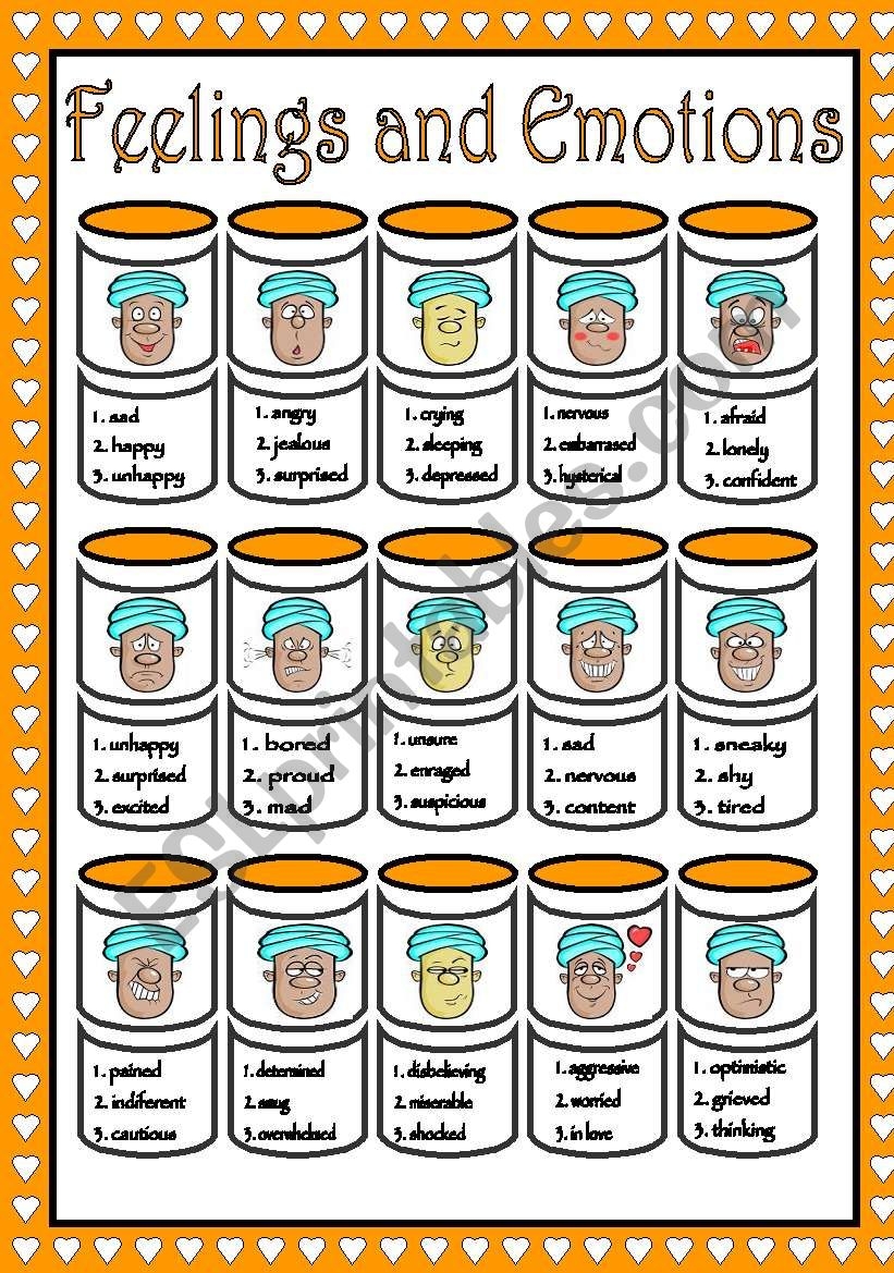 printable worksheets on emotions