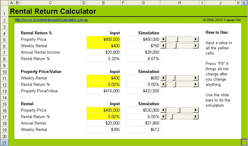 rental income calculation worksheet