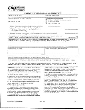 Fillable Online Number Of Allowances From The Estimated Deductions