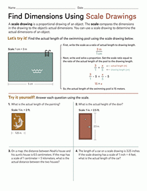 Find Areas Using Scale Drawings Worksheet Education 