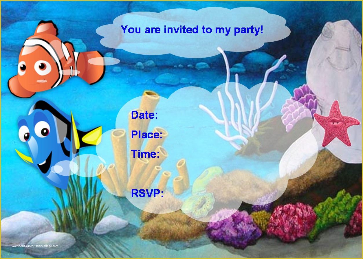 nemo birthday invitation template