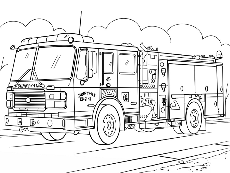 Fire Truck Coloring Pages Free Printable Coloring Pages For Kids