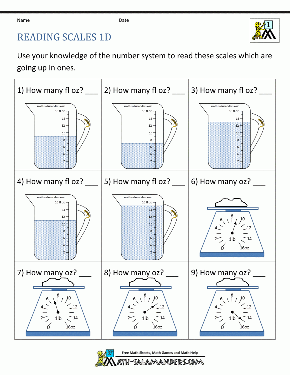 First Grade Measurement Worksheets