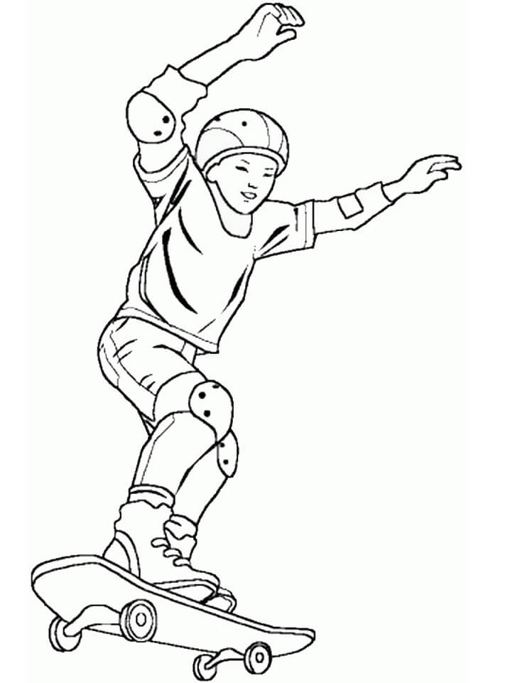 Skateboard Coloring Page