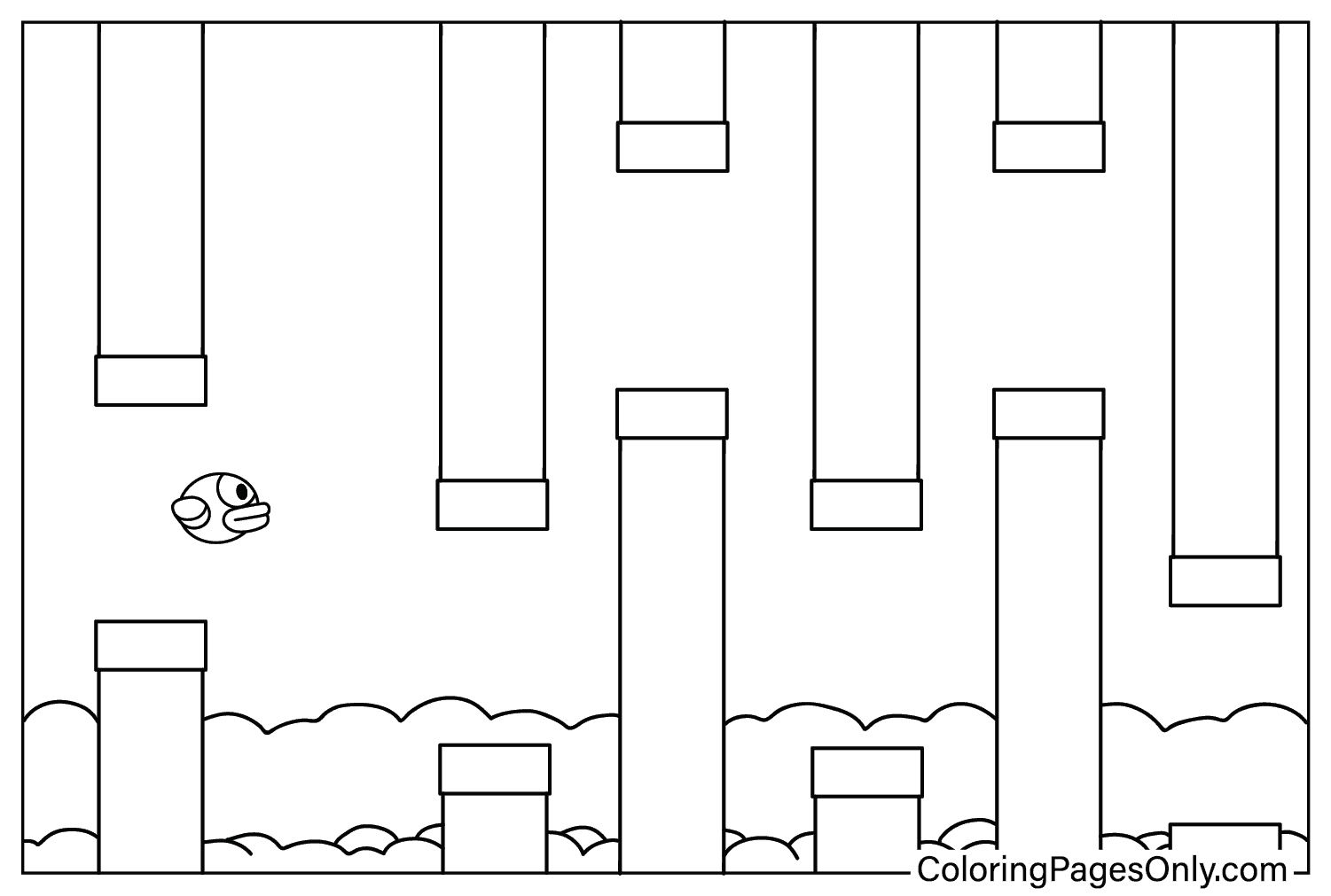 Flappy Bird Color Page Free Printable Coloring Pages