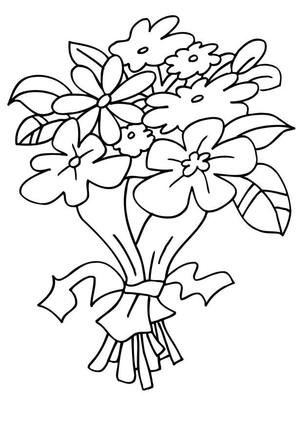 Flower Bouquet Coloring Pages Flower Coloring Page