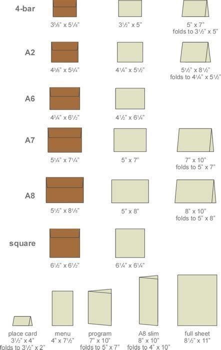 Folded Card Sizes Printable Templates Free