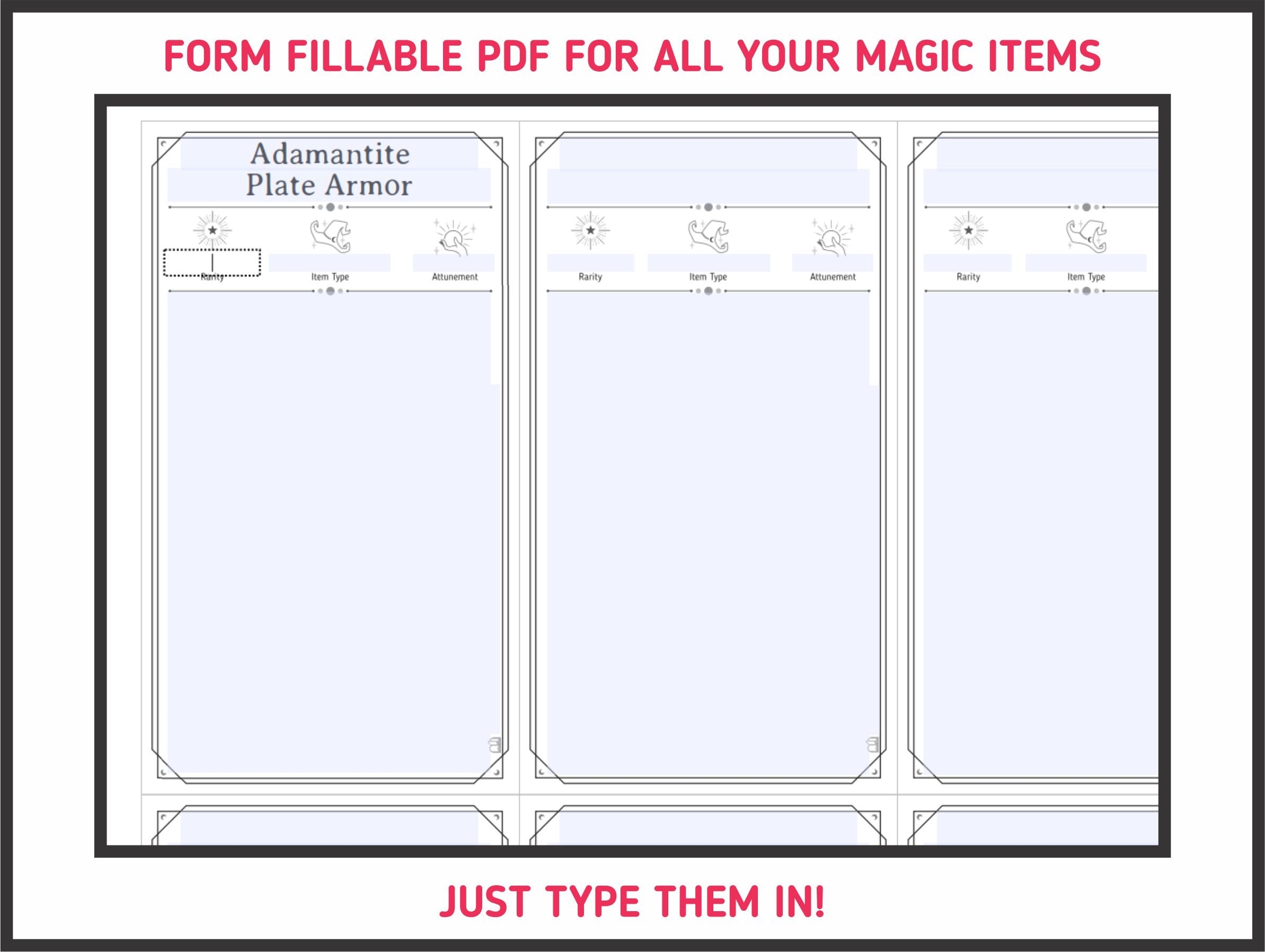 5e printable magic item cards