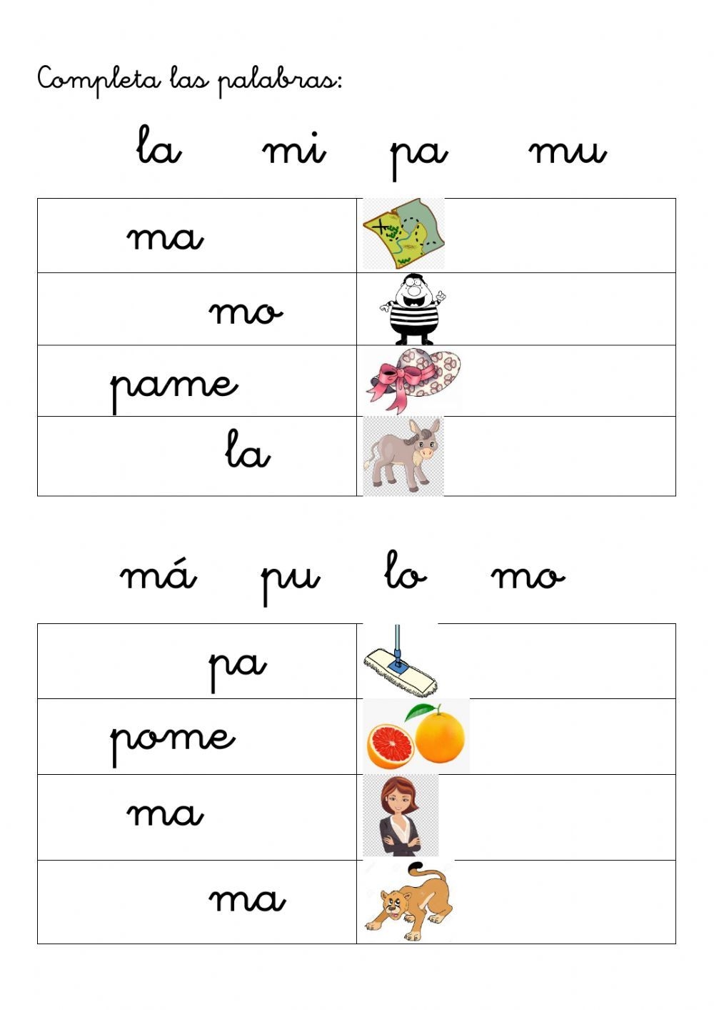 Formar Palabras M P L Worksheet In 2022 School Subjects Workbook 